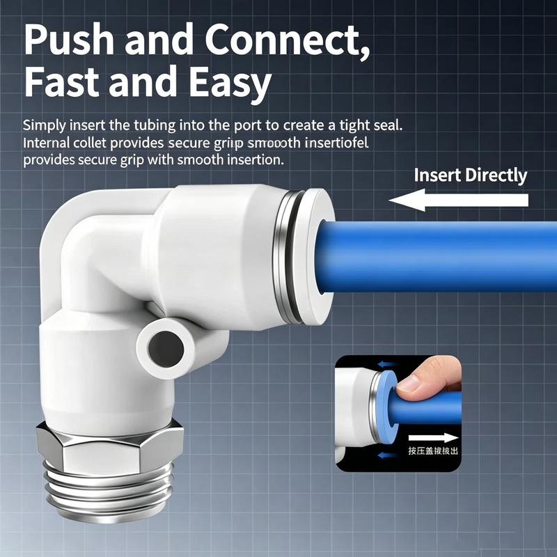 10Pcs Pneumatic Air Fitting Quick Release Push to Connect Compressor Tube PC PL Male BSPT Sizes 1/8 1/4 3/8 1/2 Inch OD 4-16mm