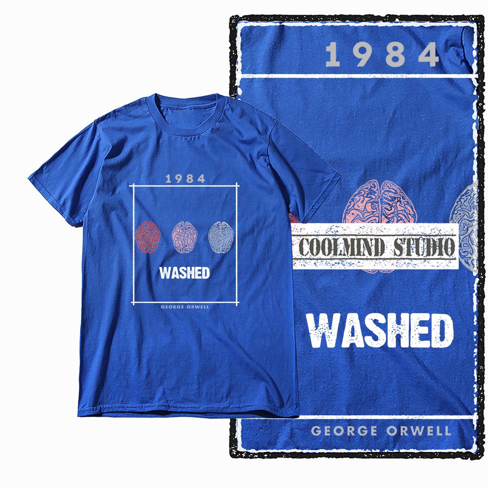 Coolmind X0002 100% Cotton Big Size 1984 Print Exclusive Graphic Men T Shirt Loose Men Tshirt Casual T-shirt for Men Tees