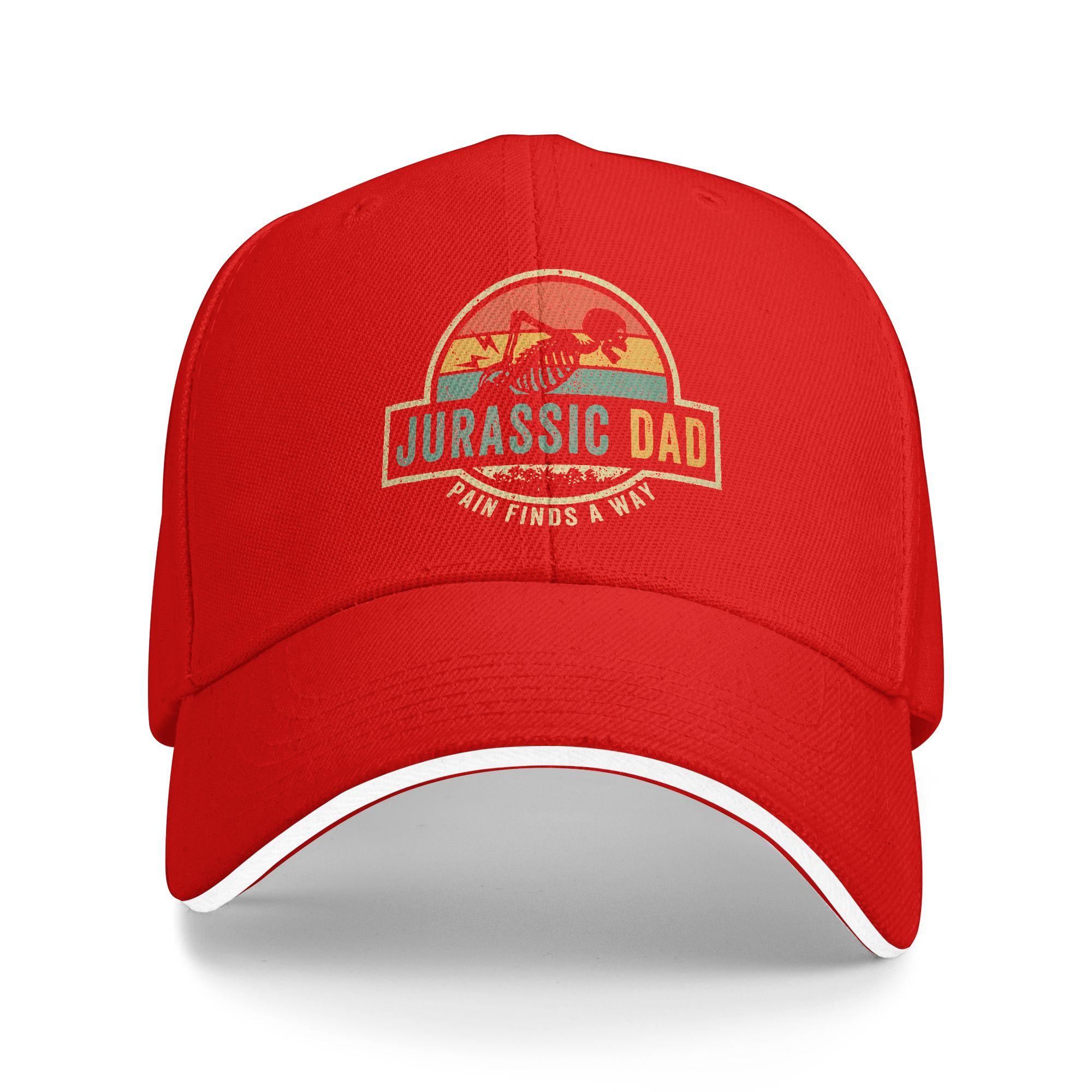 Jurassic Dad Pain Finds A Way Sandwich Cap Unisex Women HipHop Baseball Cap Sarcastic Skeleton Adjustable Sun Caps All seasons Hat Adjustable