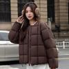 Cotton-padded Women's Short Winter New Down Cotton Clothes Women's Puffs Tofu Blocks Round Neck Loose Bread Clothes Jacket Women