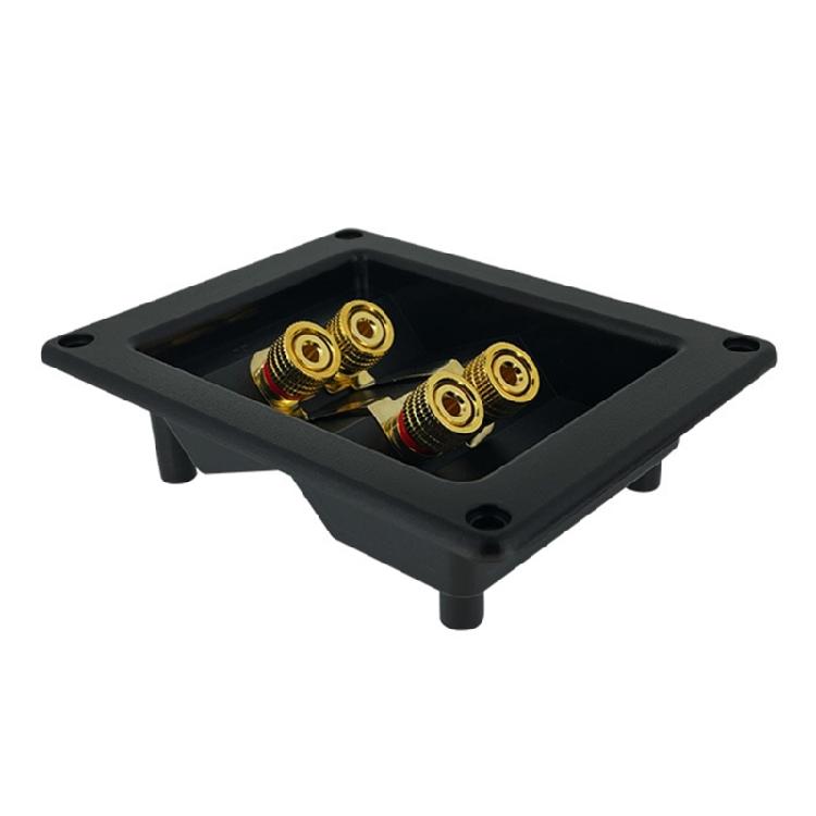 Live Speakers Terminal Box 4 Copper Binding Post Cable Connector Terminal