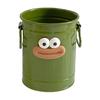 Cartoon Pen Holder Retro Bucket Shape Desk Organizer Large Capacity Storage Holder for Pens Pencils Makeup Brushes