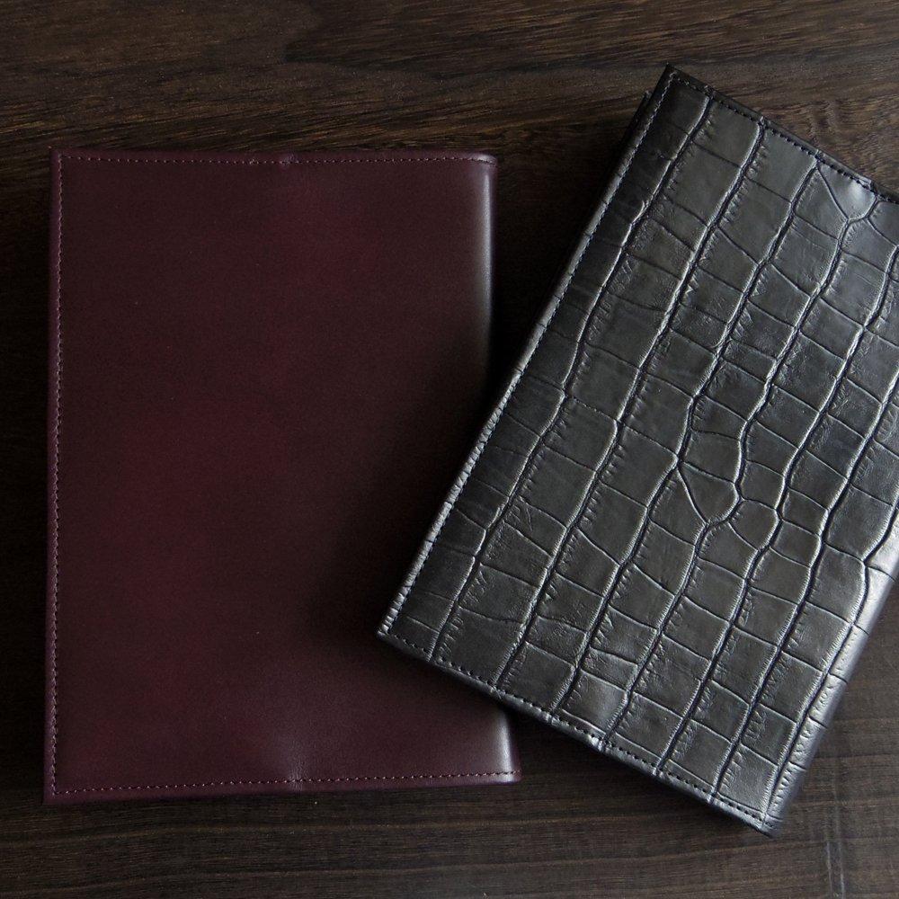 Japanese Bag Shop Leather Book Tall Size Cover, (Blue)