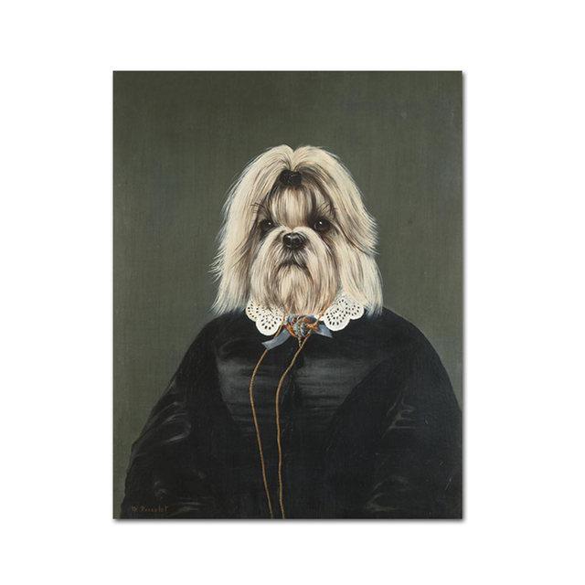 Decor retro, artă de perete, poster cu animale de epocă, pictură în ulei, pânză, decorarea camerei de acasă, imagine cu mașină pentru câine, pentru designul casei, fără cadru