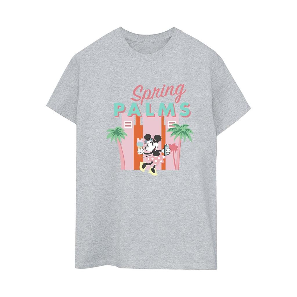Disney Womens/Ladies Minnie Mouse Spring Palms Cotton Boyfriend T-Shirt