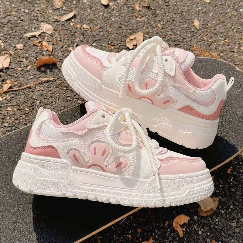 Women's summer breathable mesh mesh shoes, new versatile shoes with skirts, platform sports board shoes