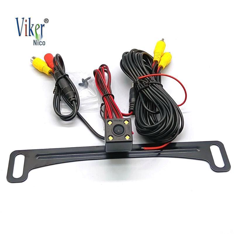 US License Plate Frame with 4 Lights & HD Reversing Camera - Universal Car Rearview Holder