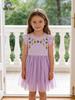 26-Year Spring/Summer Children's Ruffle Sleeve Mesh Dress with Sweet Floral Embroidery and Round Neck In Stock