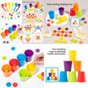 Wooden Color Sorting Stacking Cups Toy For Kids Educational Play And Focus Development