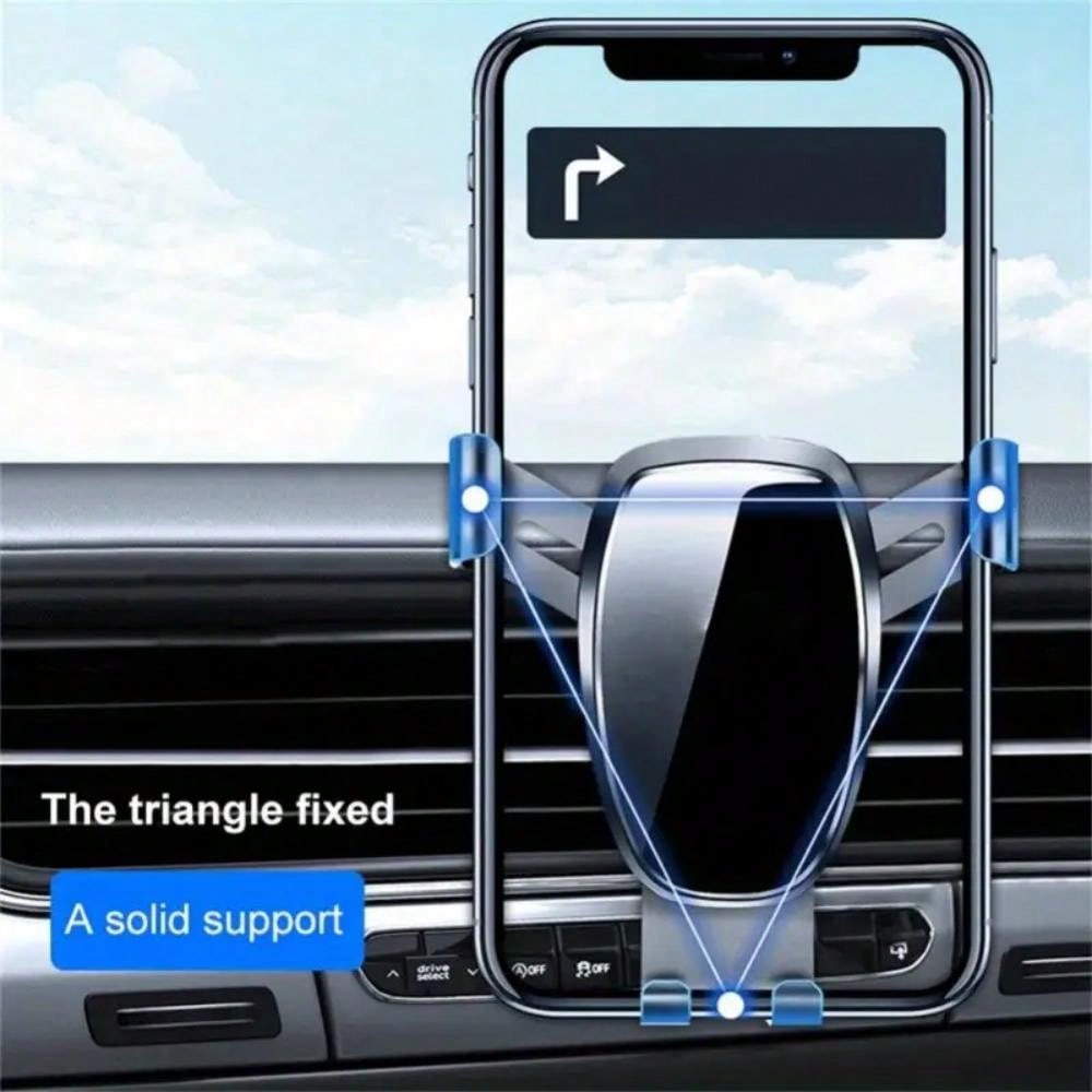 Car Phone Holder – Gravity-Induced Air Vent Mount with Triangular Mirror Design (Smartphone Bracket)