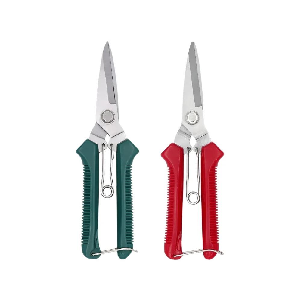 1PC 190mm Straight Head Pruning Shears Stainless Steel Non Slip Handle Garden Scissors for Bonsai Household Use