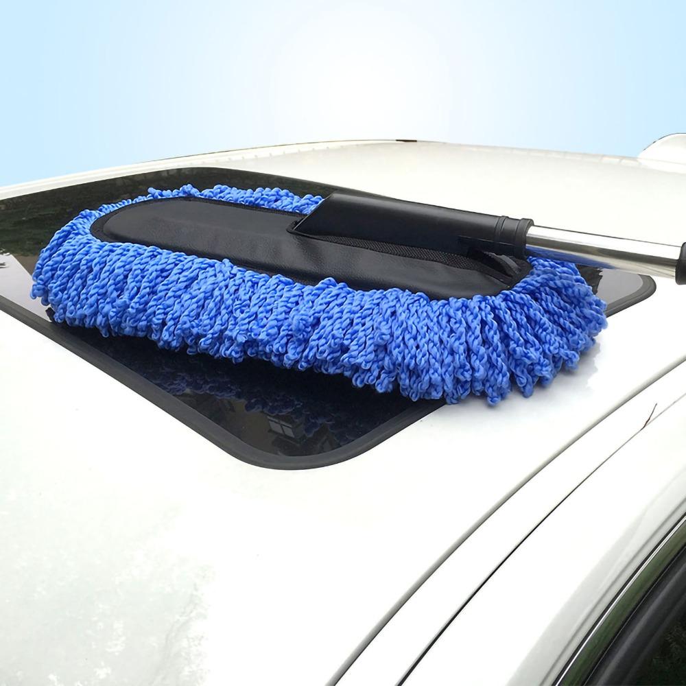 Removable Car Duster Extendable Handle Car Cleaning Mop Car Wash Brush Interior Cleaning