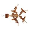 Parrot Toys Wood Blocks Bird Toys Reduce Anxiety Exercise Beak Bird Chew Toys with Movable Hooks