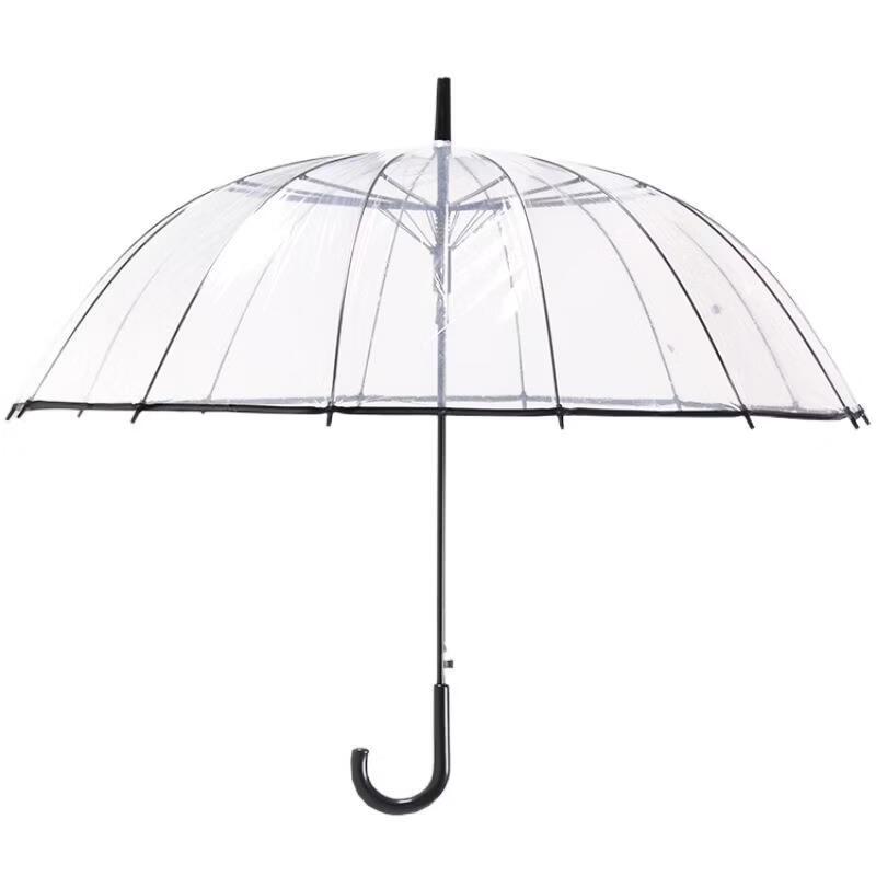 PALONY 16-Rib Transparent Long Handle Umbrella