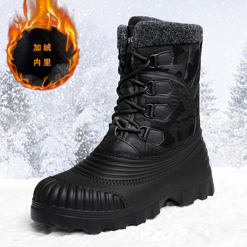 High Top Daily Outdoor Northeast Snow Boots Men's Outdoor Fleece Warm Thickened Cotton Boots Winter Martin Boots