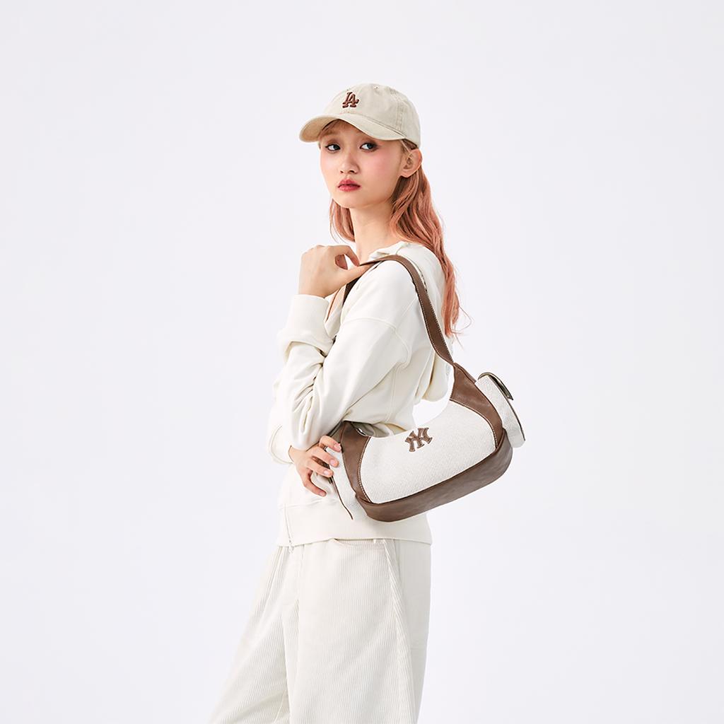 MLB New York Yankees Cotton MLB Shoulder Bag, Crossbody Bag Large Unisex Ecru 3ABQBV15N-50CRD