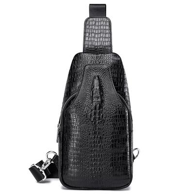 Men's Genuine Leather Single Shoulder Chest Top Layer Cowhide Crossbody Bag Trendy Men's Front Shoulder Bag