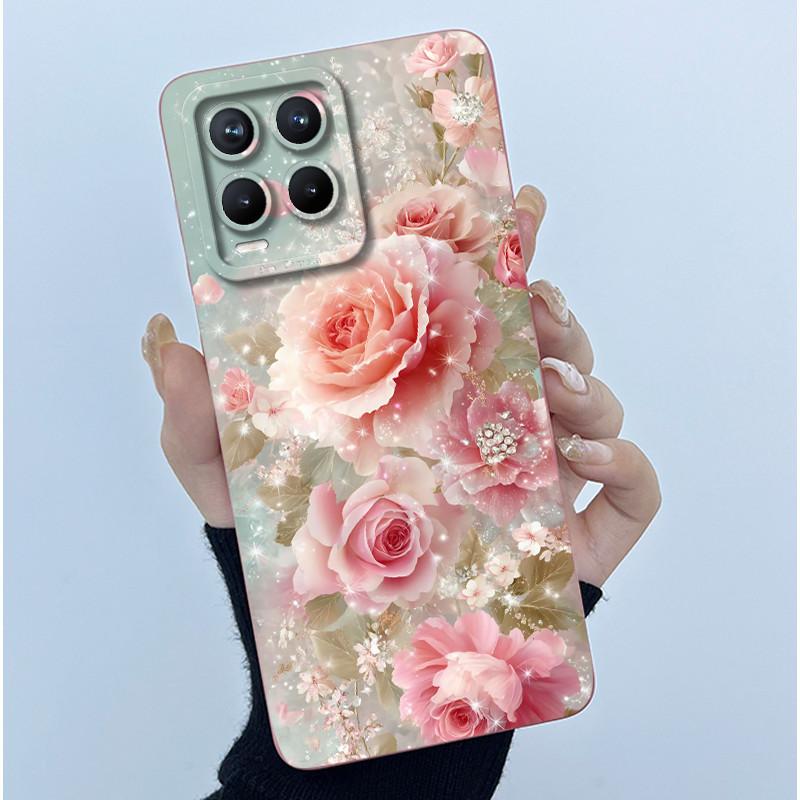 For Realme 8 Pro / Realme 8 4G 5G Phone Case Simplicity Flower Liquid Silicone Cover Realme8 8Pro RMX3085 RMX3081 RMX3241 Fundas