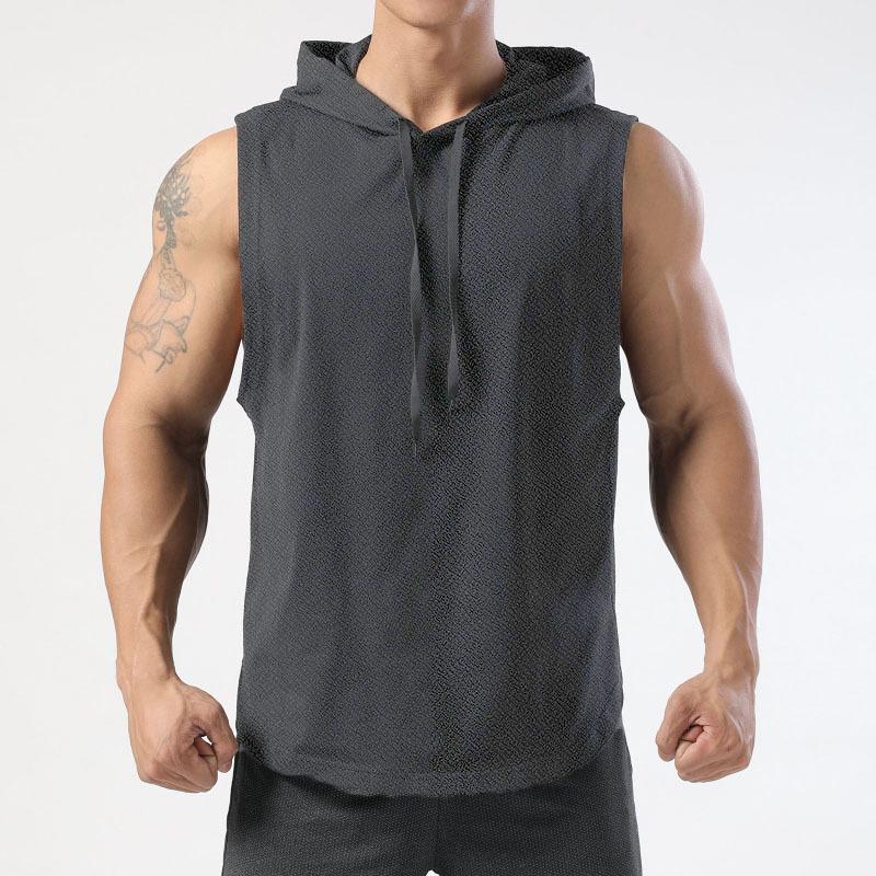 Men's Hooded Sleeveless Sports Vest - Summer Basketball Jersey Tank Top Plus Size