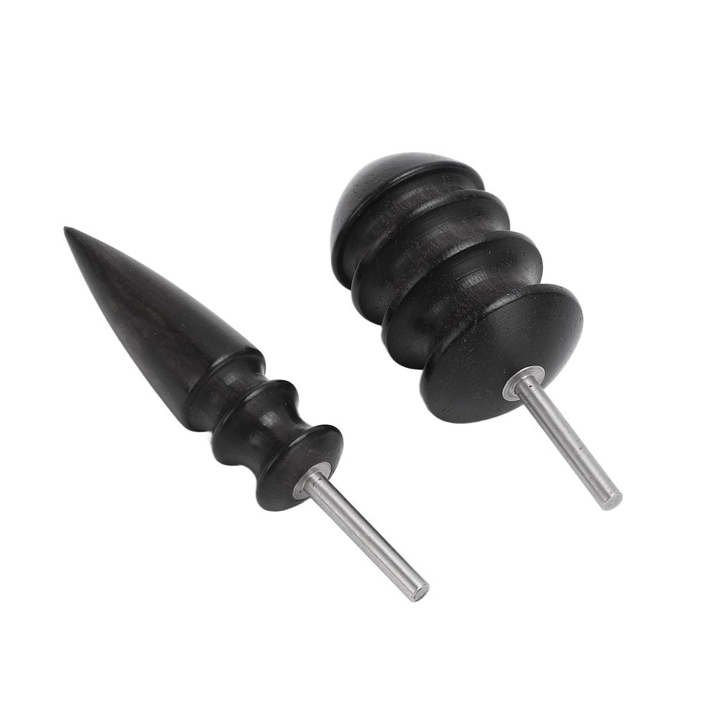 2 buc Lustruire din piele Vârf ascuțit Borduri rotunde din metal Lemn de santal Piele electrică cu cap lustruit