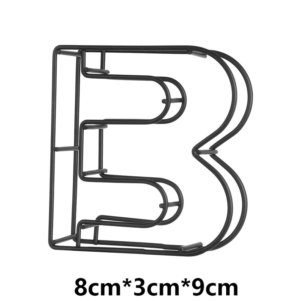 New Industrial Style Wrought Iron Alphabet Doorplate Sign Metal Hollow Letter Home Decor Cafe Adornment Photo Props Party Supply