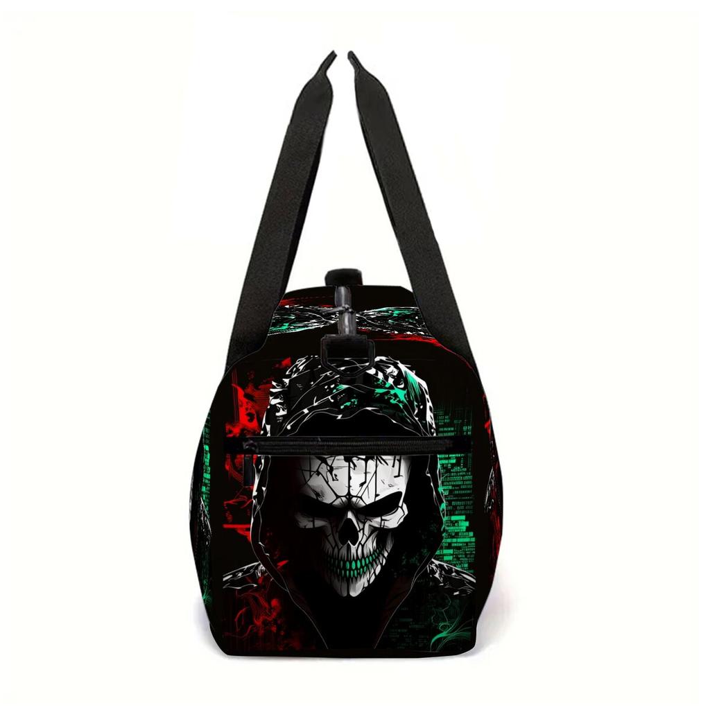 Skeleton Joker Pattern 2D Cartoon School Travel Bag Large Capacity Zipper Luggage Bag Best Gift for Boys Girls Fashion Style