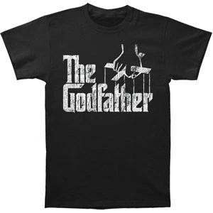 Men s Godfather Distress Copy Slim Fit T-shirt Medium Black XL