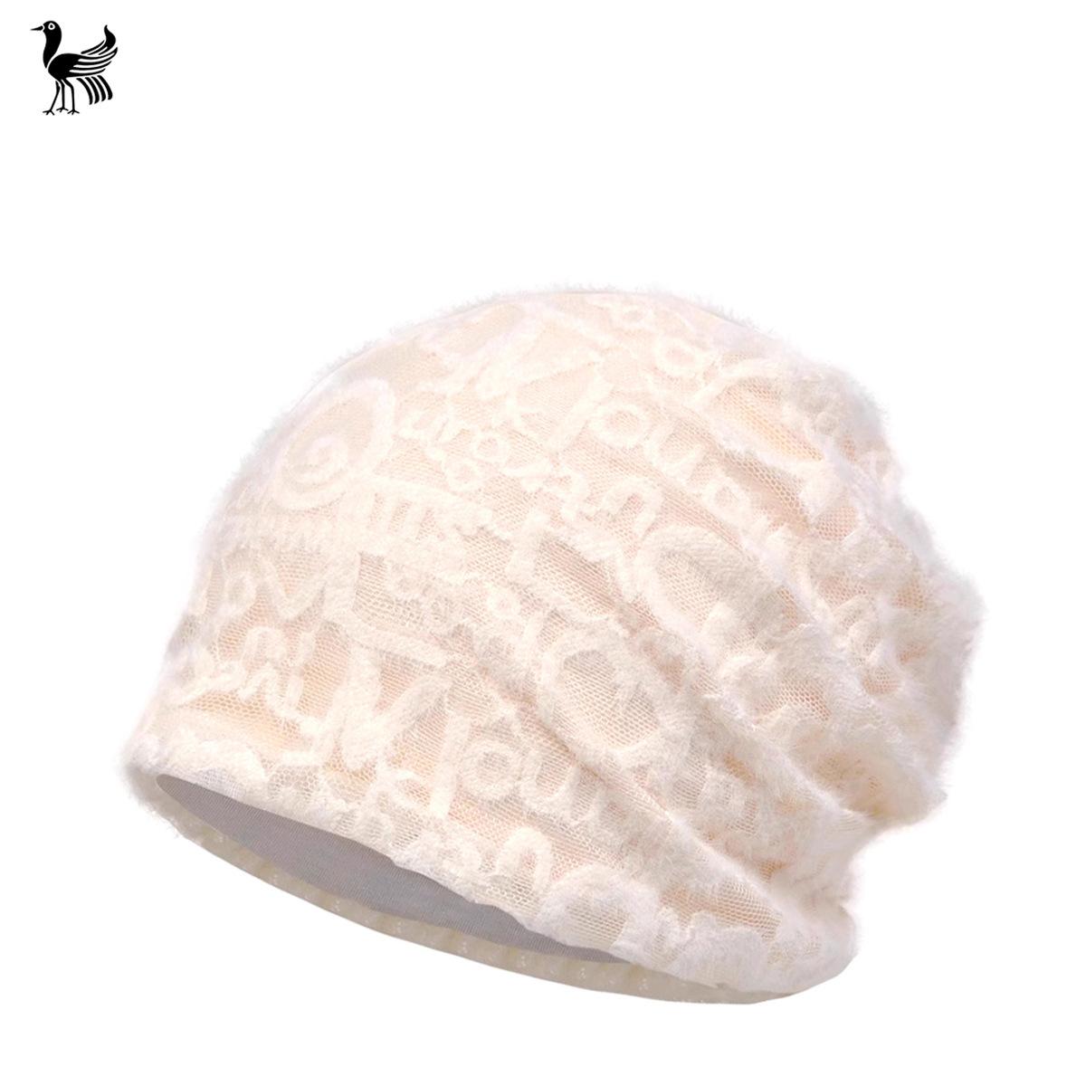 

Кружевная шляпа тонкая женская весна и осень с капюшоном из хлопкового жаккарда с буквами полая дышащая универсальная ограничивающая шляпа шляпа Баотоу Elastic/capped бежевый