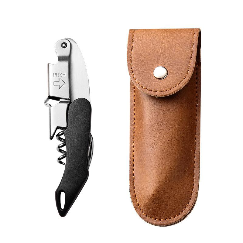 Stainless Steel Corkscrew Wine Key Beer Bottle Opener Foil Cutter Wood Handle Openers Waiters Wine Knife Corkscrews Sommelier