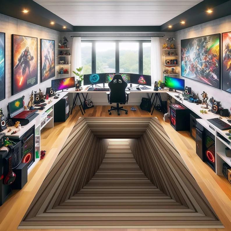 3D Vortex Rug Illusion Rug Optical Illusion Rug Popular Home Decor Area Rugs Aesthetic Rug Rugs Living Room Housewarming Gift