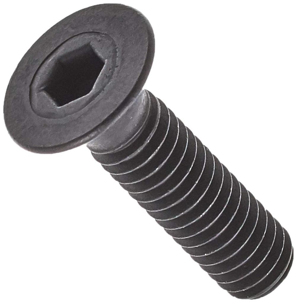 TRUSCO Hex Socket Flat Head Black Full M4 x Pack of Bolts, Dyed, Thread, 15, 60, B73-0415