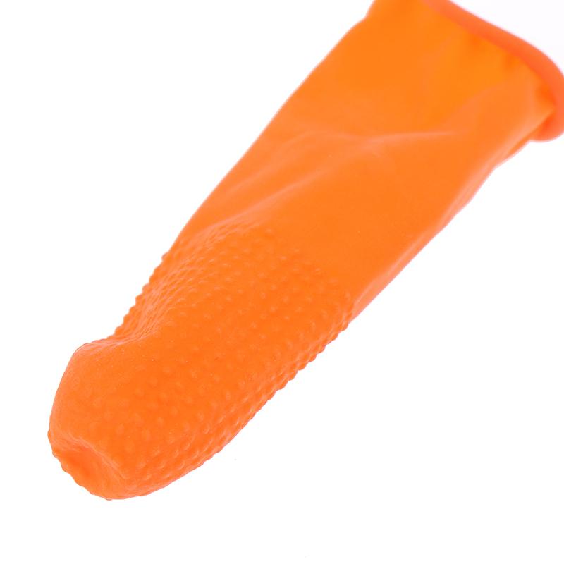 100Pcs Disposable Fingertips Protector Gloves Natural Rubber Non-Slips Anti-Static Latex Finger Cots Fingertips Durable Tool