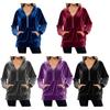 Samt Kapuzenpullover für Damen Oversized Langarm Zip-Up Hoodie Lässige Herbst Veloursjacke mit Taschen