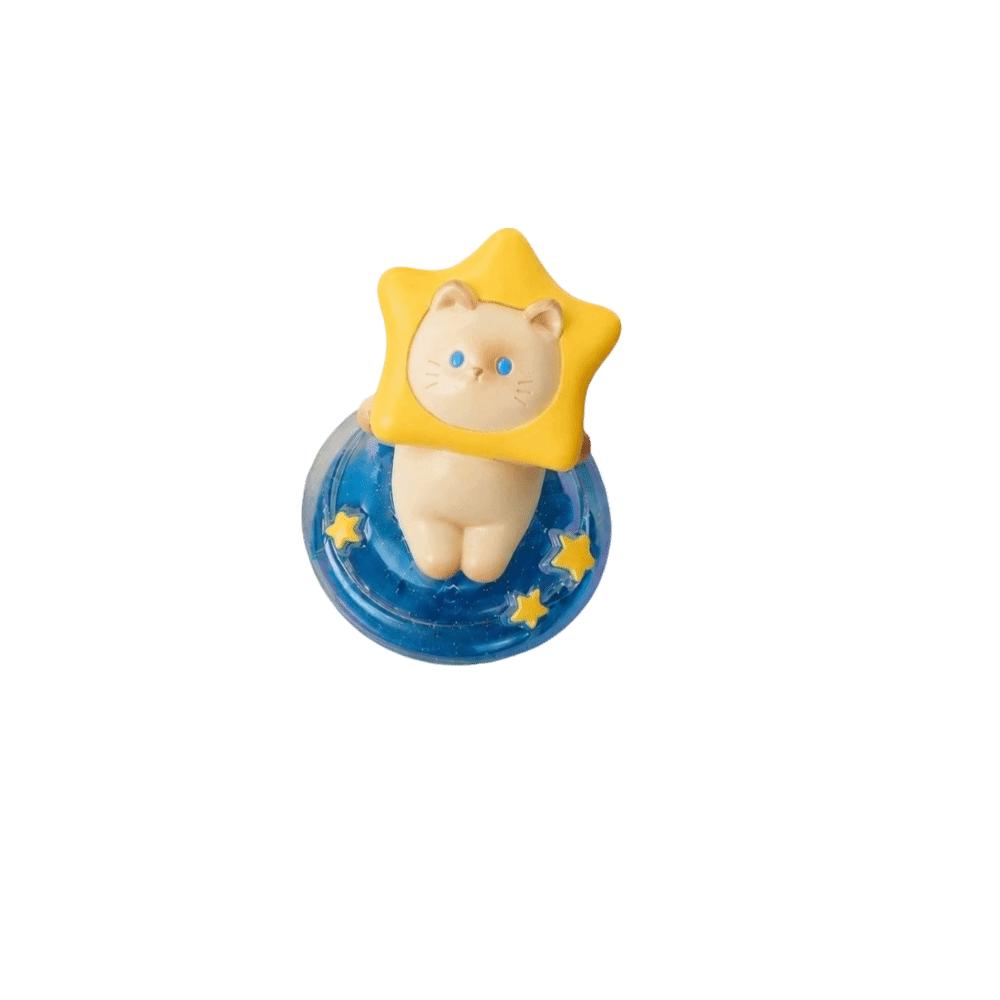 Cartoon Rotatable Car Ornament Ceramic Car Dashboard Ornament Novelty Cute Cat Statue Home Decor