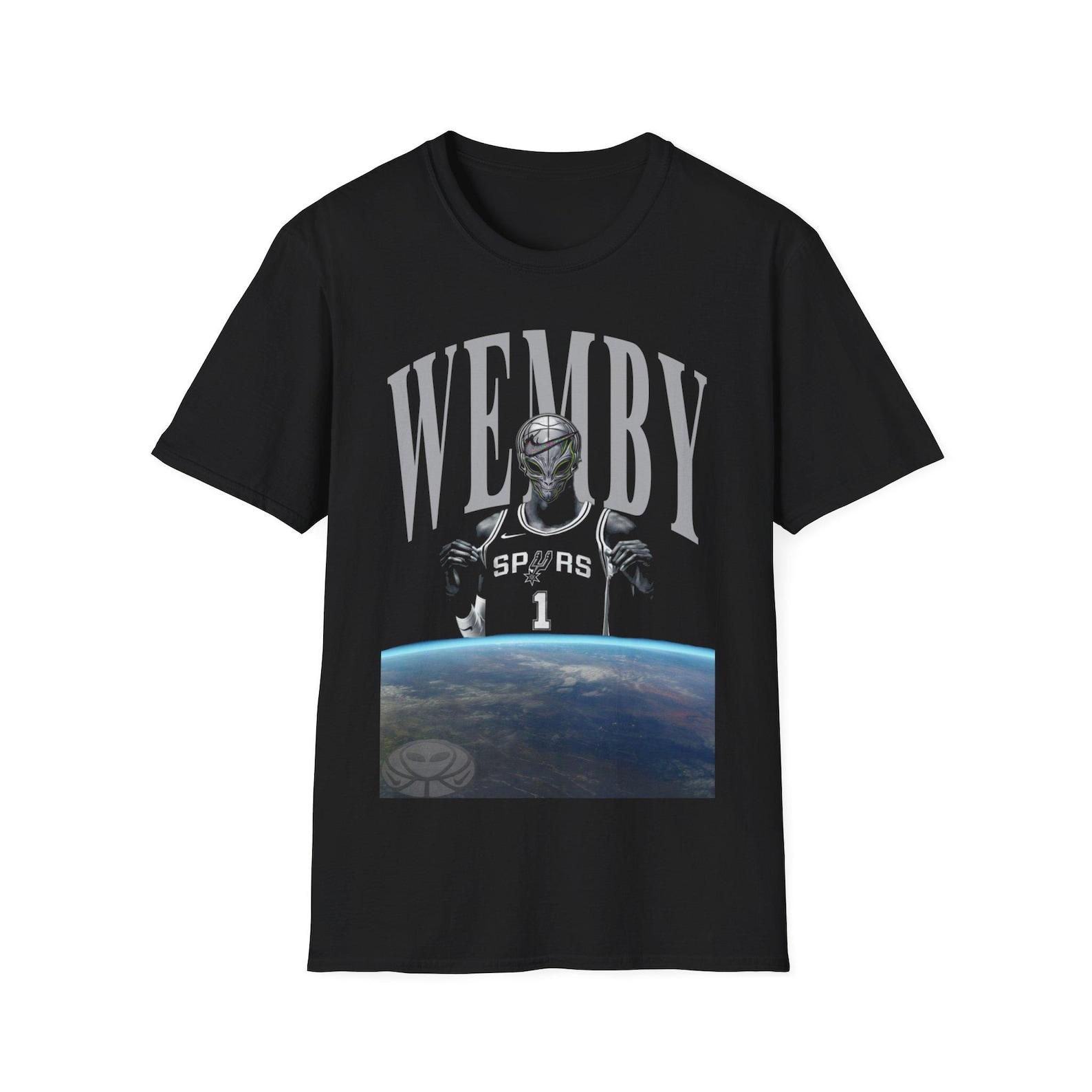 Victor Wembanyama Alien Shirt, Wemby Number 1 Basketball Graphic Tee, San Antonio Fan Shirt, Vintage NBA Apparel XL