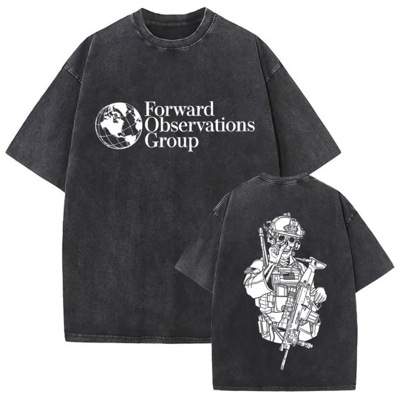 Washed Vintage Forward Observations Group Battle Tribe From The Grave Pull Over Print T-shirts Skeleton Oversized T Shirts