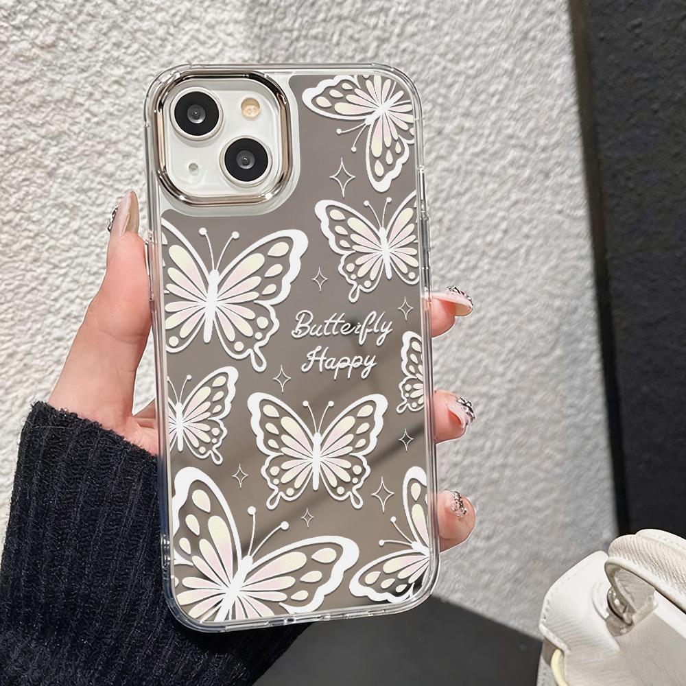 Love Makeup Mirror Phone Case For IPhone 17 16 15 14 13 12 11 Pro Max 13 12 Air 17E 16e Shockproof Clear Cases Coquea