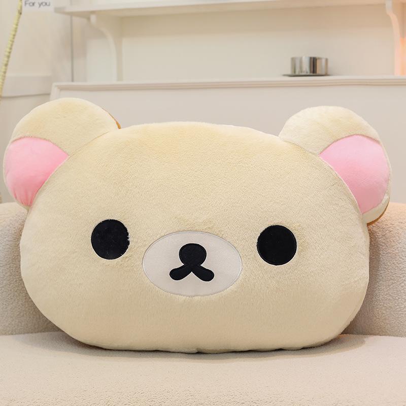 

Cute cute relaxed bear big head cushion throw pillow large teddy bear plush toy cloth doll girl birthday gift 40 cm 0.4kg белый