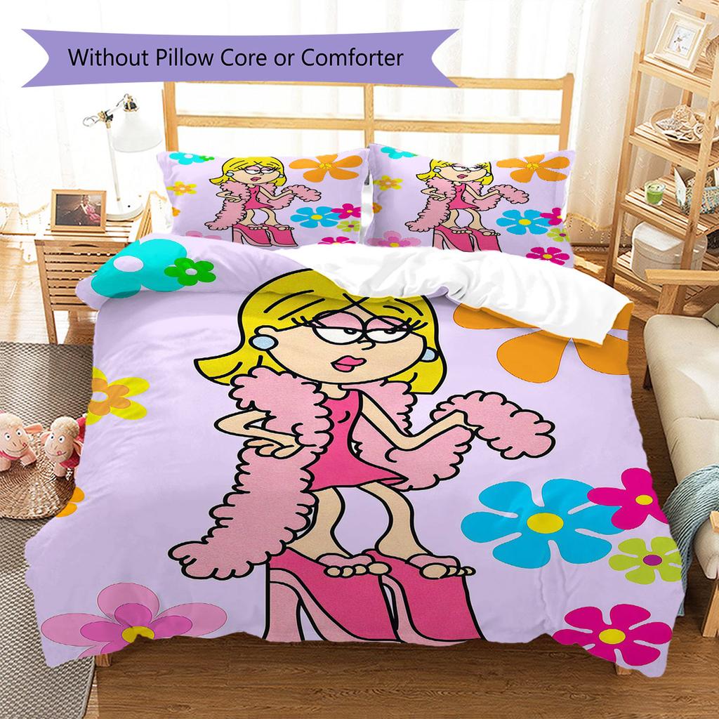 Lizziemcguire Pattern Bedding Quilt Set Quilt Cover Pillowcase Home Decoration Birthday Gift (1 * Duvet Cover + 2 * Pillowcase, Without Core)