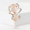 Alloy Rhinestone Opal Tulip Brooch Fashion Temperament Women'S Clothing Corsage Ornament Pin