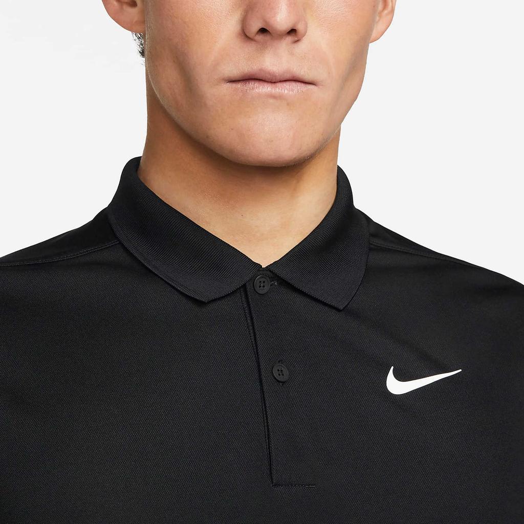 Nike Einfarbiges Langarm-Poloshirt Herren Oberteile Schwarz DN2345-010