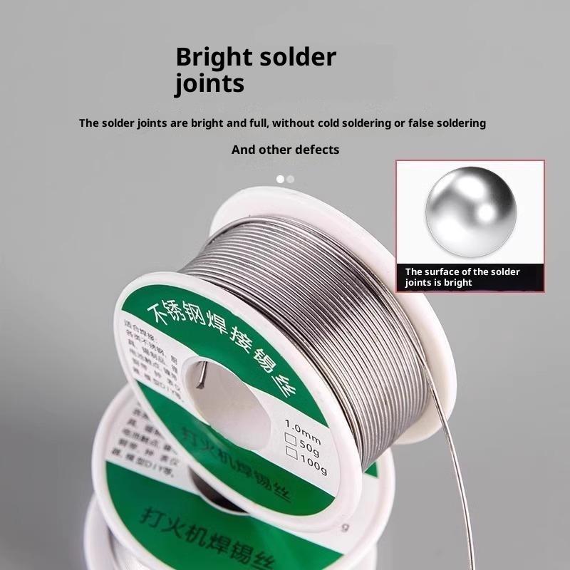 1.0Mm 20G 50G 100G Soldering Rods Low Temperature Easy Melt Solder Wire Silver Universal Welding Rod Cored Weld Wire
