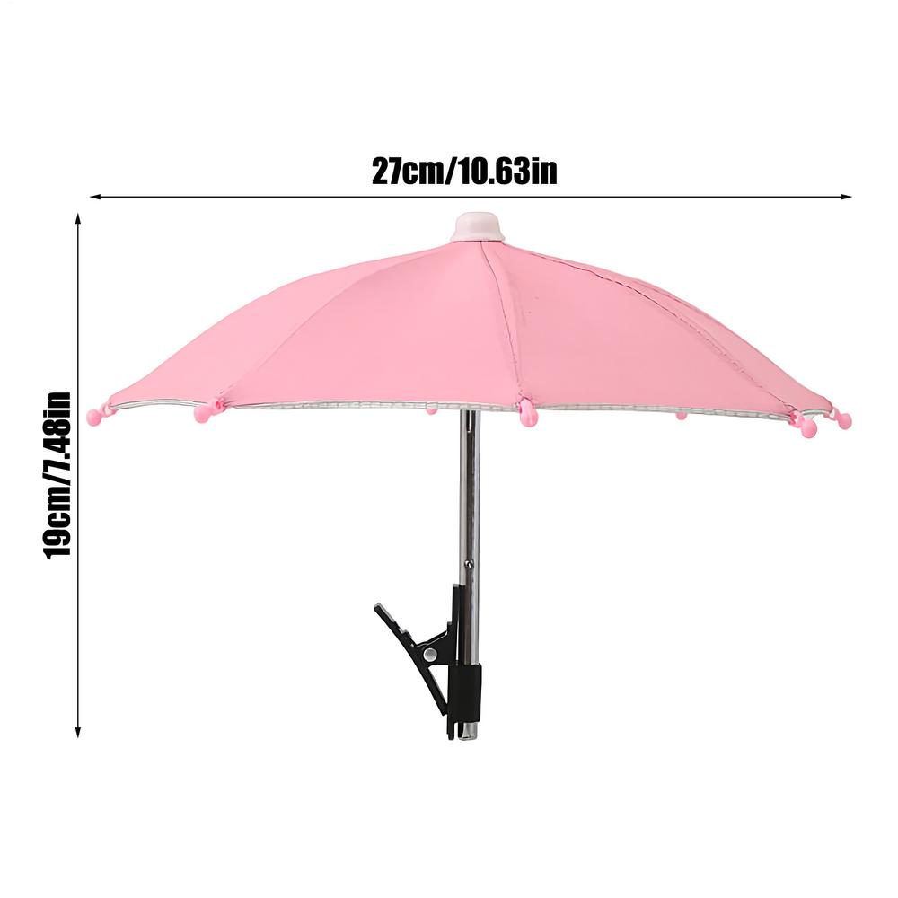 Phone Umbrella Sun Protection Phone Clip on Umbrella Angle Adjustable Anti-Reflective UV Protection Cover for Camping Outdoor