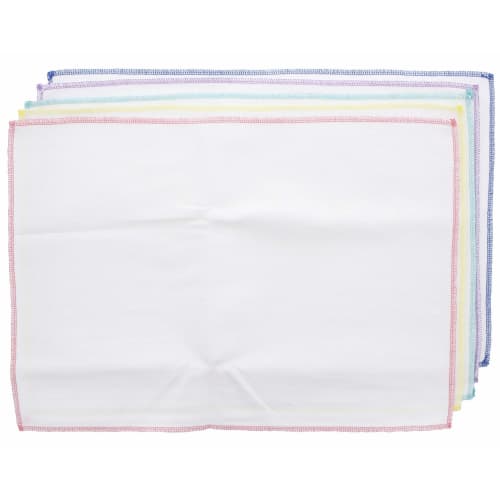 Nakamura TF-822 White Dishcloths, Approximately 35 x 50 cm, 100% Cotton, Dobby Weave, Large, Heavyweight, Pack of 5
