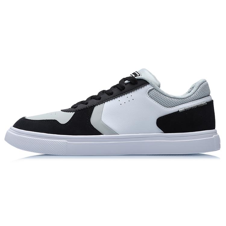 LiNing Abrasion Resistant Breathable Low Top Skateboard Shoes Men's Black Gray White