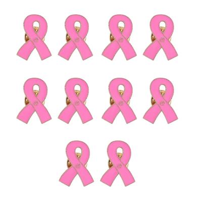 10Pcs Cancer Awareness Ribbon Pin Awareness Brooch Decorative Metal Lapel Pins For Clothing Bag Hat Costume Decoration