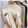 Autumn Winter Long Sleeve Semi-turtleneck Knitted Sweater Women Fashion Elegant Bottoming Shirt Pullover Warm Inner Loose Simple Top Basic Clothing