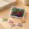Colorful Wire Clips for Files 50PCS Cute Decorative Paper Clips, Assorted Shapes Metal Bookmark Page Markers Journaling File Organizer