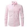 Men's Business Casual Long-Sleeved Shirt with Four-Sided Stretch and Anti-Wrinkle Fabric