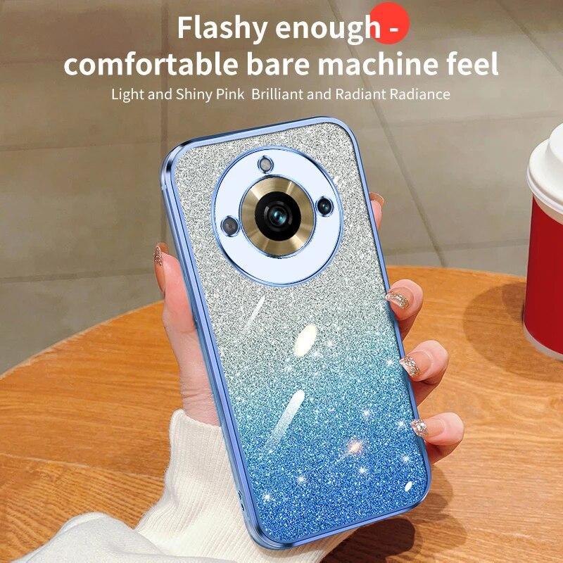 Fashion Plating Gradient Glitter Case For OPPO Realme 11 Pro 9 8 V25 V23 V13 C55 C53 C35 C33 C21Y Reno 10 5 Silicone Back Cover